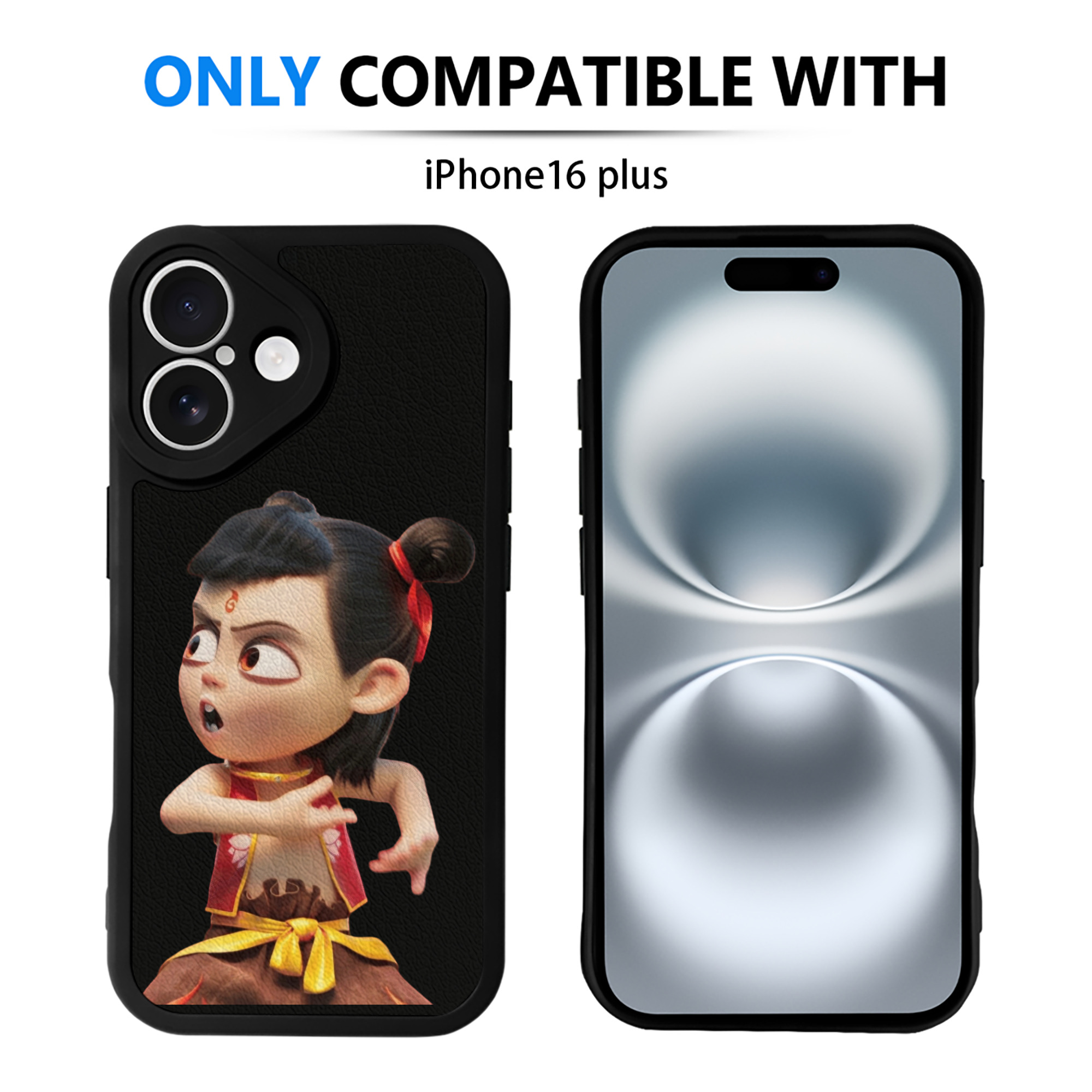 （画像用） Ne Zha 2 ナタ 魔童の大暴れ 【iPhone 16シリーズ対応】シリコンスマホケース（レザー調） 材質：シリコン